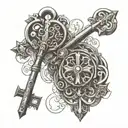 skeleton key symbolizing the power tattoo design idea