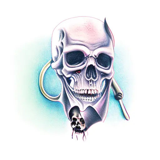 grim reaper with scythe tattoo design idea