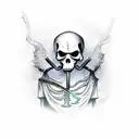 grim reaper with scythe tattoo design idea