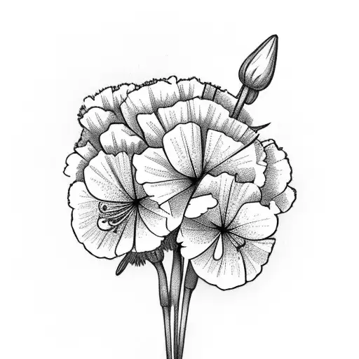 books with carnations and snowdrops tattoo design idea