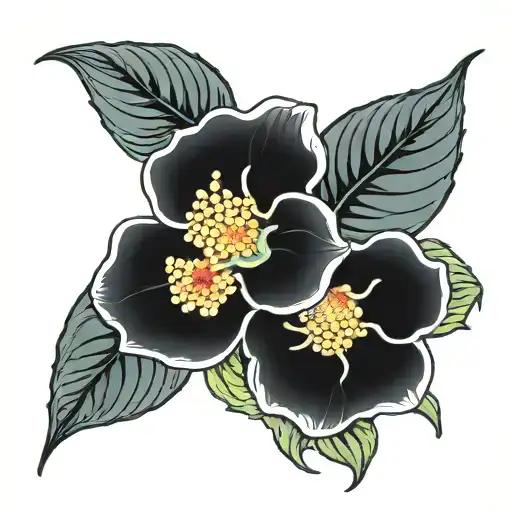 wild ginger flower growing tattoo design idea
