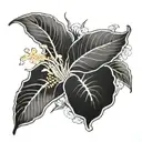 wild ginger flower growing tattoo design idea
