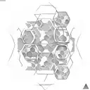 honeycomb world map tattoo design idea