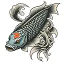 Koi fish with Samurai face tattoo design tattoo design idea