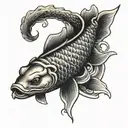 Koi fish with Samurai face tattoo design tattoo design idea
