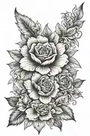 Real flowers with Western ideas mixed black and white arm sleeve very feminine tattoo design idea