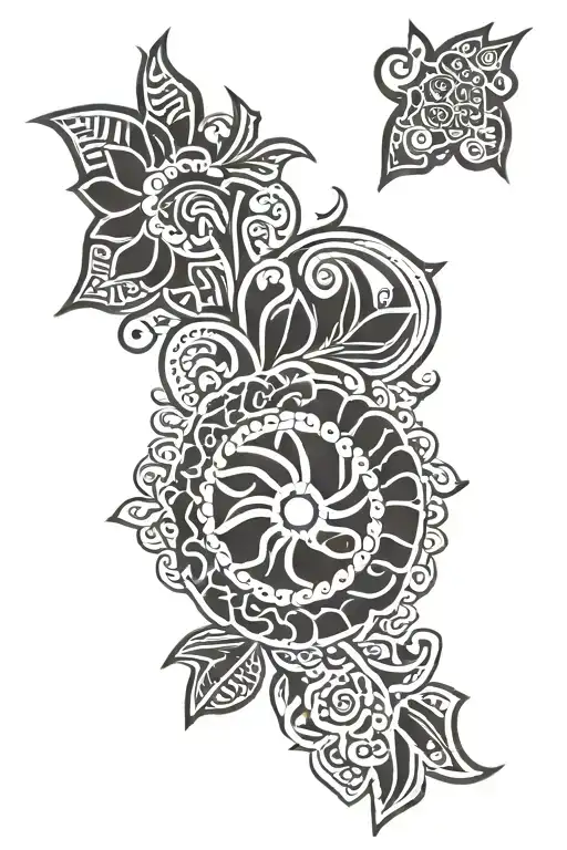Fijian Hawaiian Samoan designs in black tattoo design idea