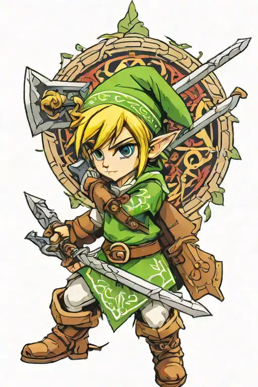 link from zelda tattoo design idea