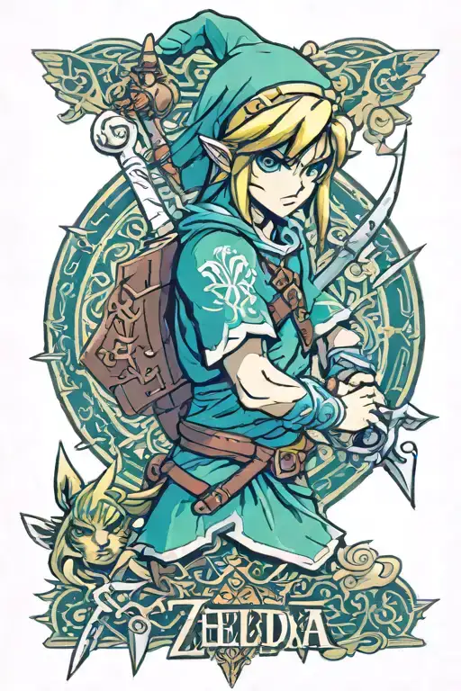 link from zelda tattoo design idea