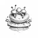 alice wonderland, colour, mushrooms,  smile tattoo design idea