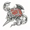 scalpel brain tattoo design idea