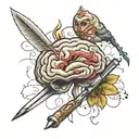 scalpel brain tattoo design idea