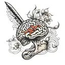 scalpel brain tattoo design idea