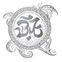text "Aum" tattoo design idea