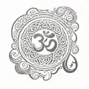text "Aum" tattoo design idea