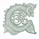 text "Aum" tattoo design idea