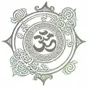 text "Aum" tattoo design idea