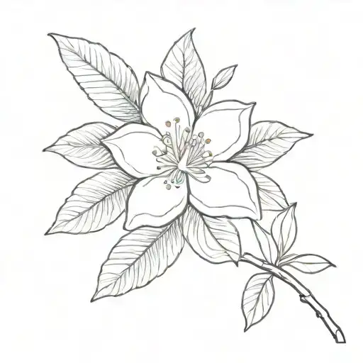 lemon flower  tattoo design idea