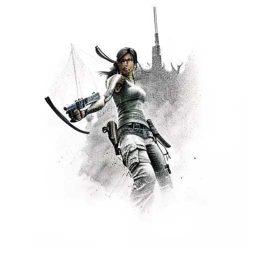 lara croft tomb raider tattoo design idea