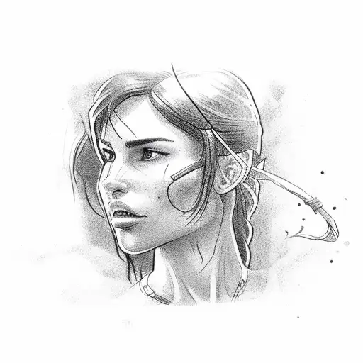 lara croft tomb raider tattoo design idea