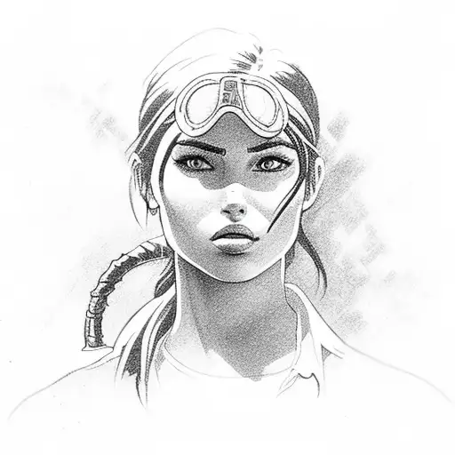 lara croft tomb raider tattoo design idea