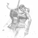 lara croft tomb raider tattoo design idea