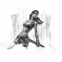 lara croft tomb raider tattoo design idea