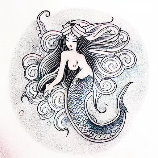 Mermaid tattoo design idea