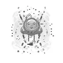 heartbeat with text grumpy tattoo design idea