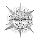 sun and moon combined but to to mish bohemian tattoo design idea