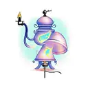 a genie coming out of a lamp tattoo design idea