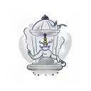 a genie coming out of a lamp tattoo design idea