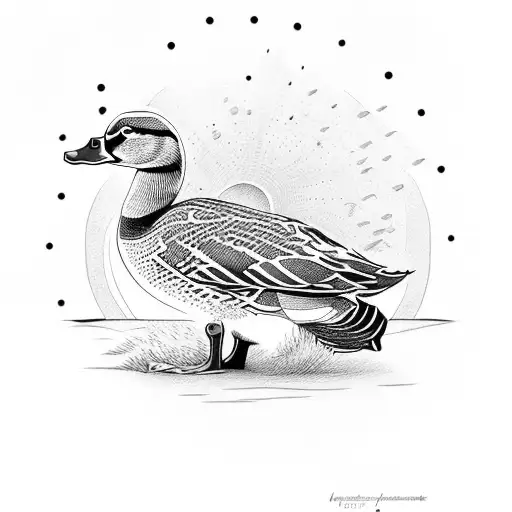 Mallard ducks tattoo design idea