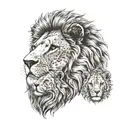 family lion tattoo design idea