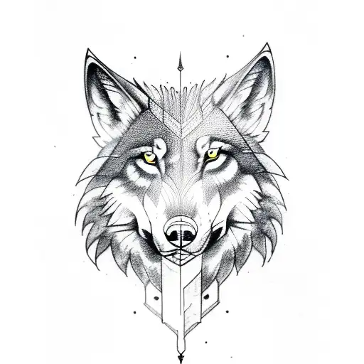 a forearm sleeve tattoo which has a warrior, a wolf, forest, phoenix and fire tattoo design idea