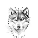 a forearm sleeve tattoo which has a warrior, a wolf, forest, phoenix and fire tattoo design idea