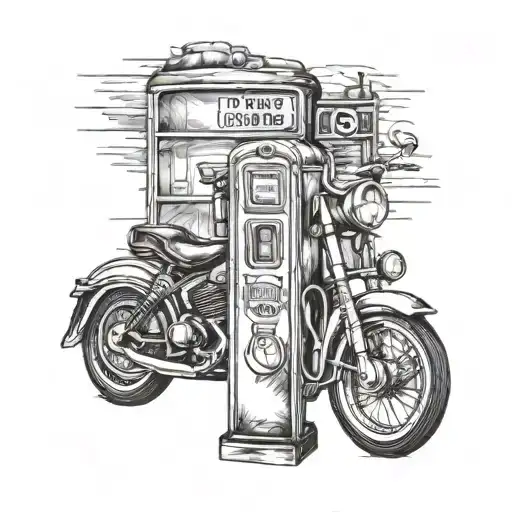 Route 66 gasoline pump tattoo design idea