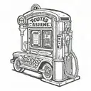 Route 66 gasoline pump tattoo design idea