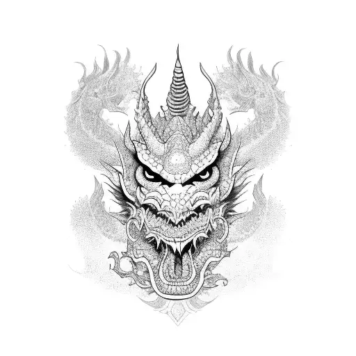 barong dragon bali  tattoo design idea