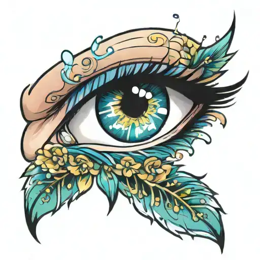 Eye crying paint colors tattoo design idea