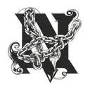 two C facing back to back with a letter I in the middle and diamond chain links going all the way down the I tattoo design idea