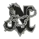 two C facing back to back with a letter I in the middle and diamond chain links going all the way down the I tattoo design idea