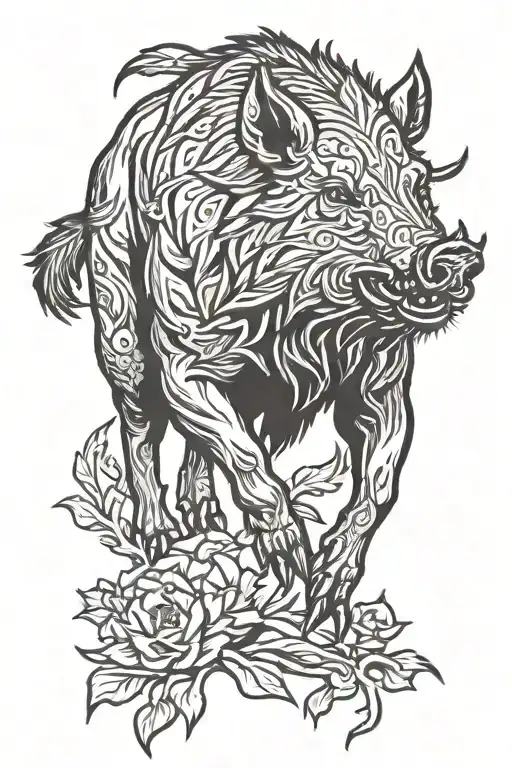 boar tattoo design idea