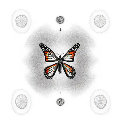 monarch butterfly on a pearl tattoo design idea