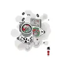 A gaming controller surrounded by energetic coffee beans tattoo design idea