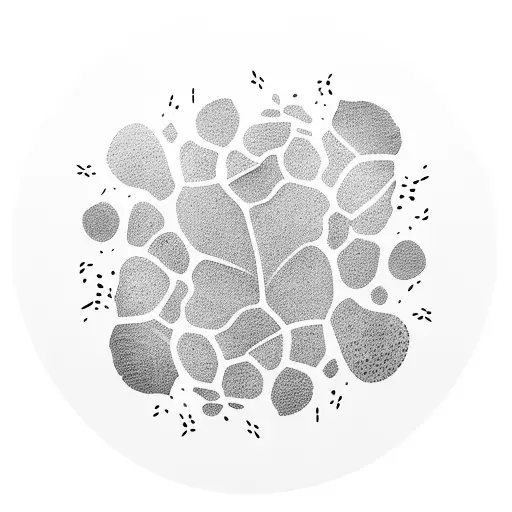 A geometric representation of various animal footprints forming a cohesive pattern tattoo design idea