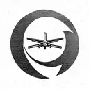 A small planet with a plane to represent distant relationships tattoo design idea