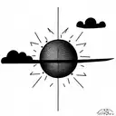 A small planet with a plane to represent distant relationships tattoo design idea