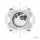 A small planet with a plane to represent distant relationships tattoo design idea