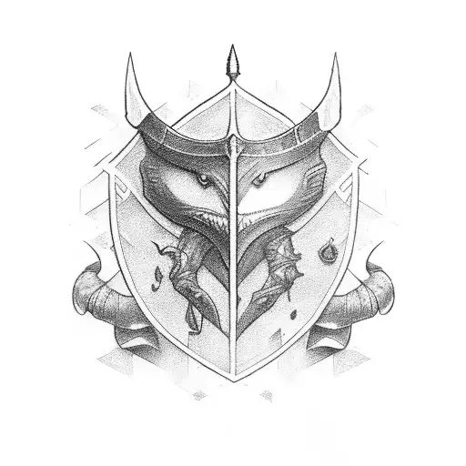 Excalibur sword tattoo design idea